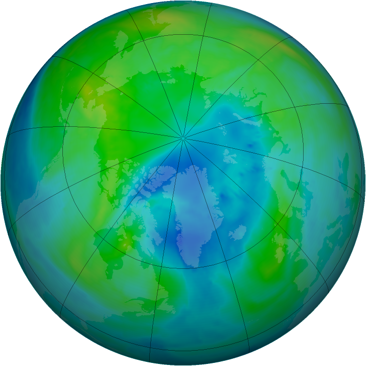 Arctic ozone map for 10 October 2014